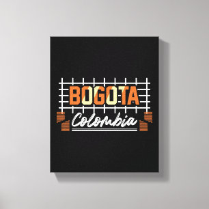 Impressão Em Tela Bogotá Colômbia Tipografia Retro Design
