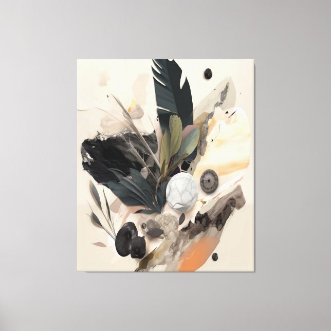 Impressão Em Tela Boho Botânico Abstrato Terrestre Minimalista (Frente)