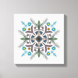 Impressão Em Tela Boho Botânico Mandala Tropical Verdura Verde