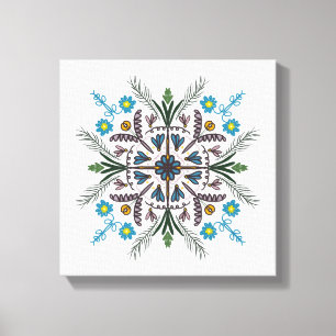 Impressão Em Tela Boho Botânico Mandala Tropical Verdura Verde