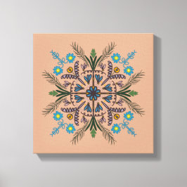 Impressão Em Tela Boho Botânico Mandala Vegetação Tropical
