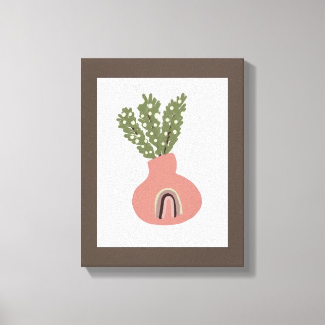 Impressão Em Tela Boho Rainbow Natural Terracotta Pote Plant Lovers (Frente)