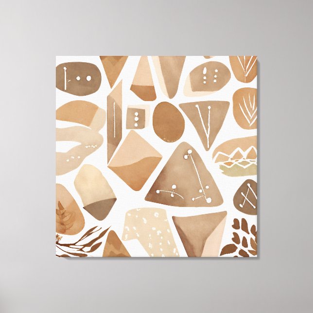 Impressão Em Tela Boho Rock Leaf Estilo de Arte Botânica Simples Mod (Frente)