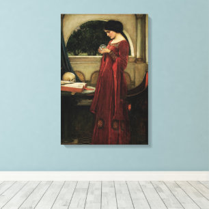 Impressão Em Tela Bola de cristal pelo Waterhouse, arte do Victorian