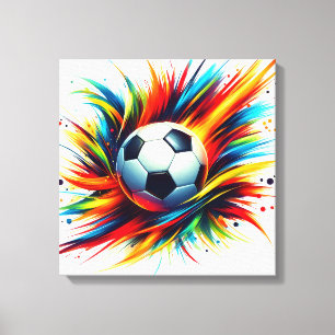 Impressão Em Tela Bola de Futebol Americano Futurista Abstrato