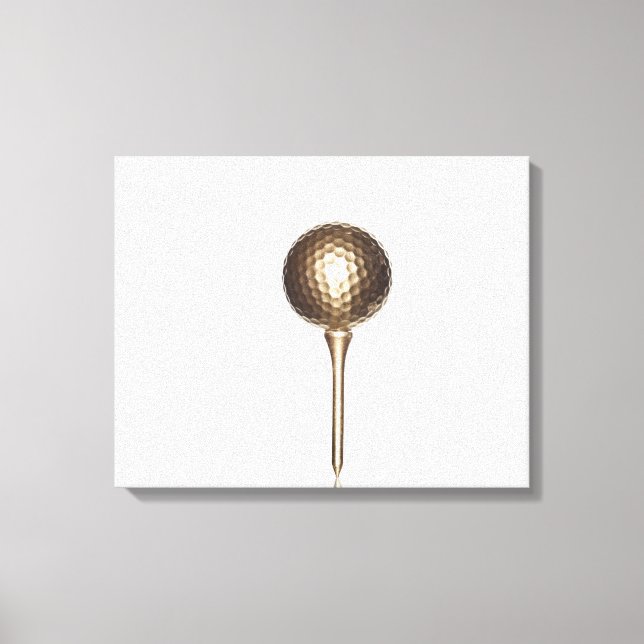 Impressão Em Tela Bola de golfe Dourada e teta (Frente)