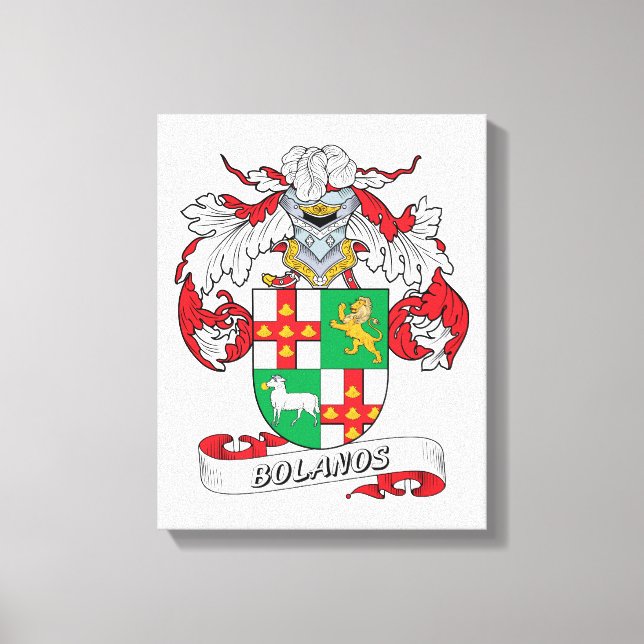 Impressão Em Tela Bolanos Family Crest (Frente)