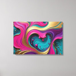 Impressão Em Tela Bold Abstract Heart Swirl – Modern Colorful Art