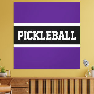 Impressão Em Tela Bold Purple Sports Letters PICKLEBALL