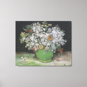 Impressão Em Tela Boliche com Zinnias e Outras Flores