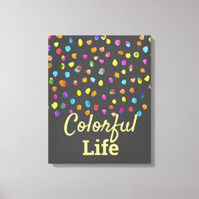 Impressão Em Tela Bolinhas watercolor boho pop art (Frente)