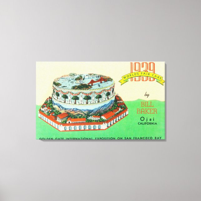 Impressão Em Tela Bolo mundial pelo Bill Baker em Ojai, em 1939 (Frente)