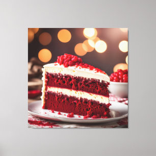 Impressão Em Tela Bolo Velvet Vermelho