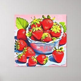 Impressão Em Tela Bolsa de Morango Fresca