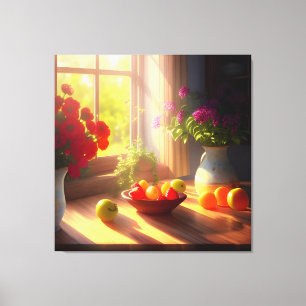 Impressão Em Tela Bolsa de Sol de Frutas e Flores 9