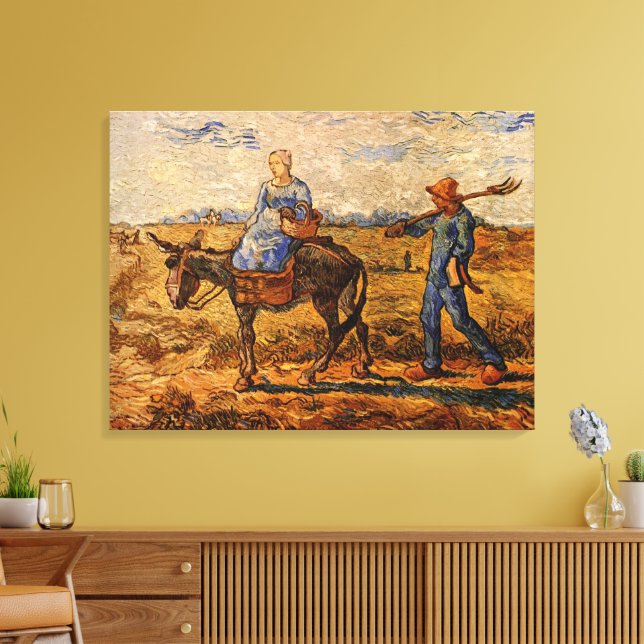 Impressão Em Tela Bom dia, Casal camponês de Vincent van Gogh (Insitu(Sala de estar))