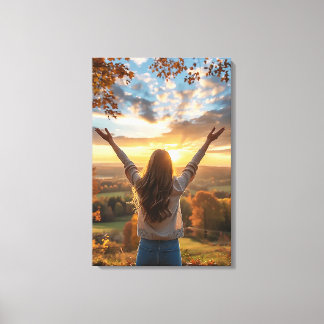 Impressão Em Tela Bom dia outono