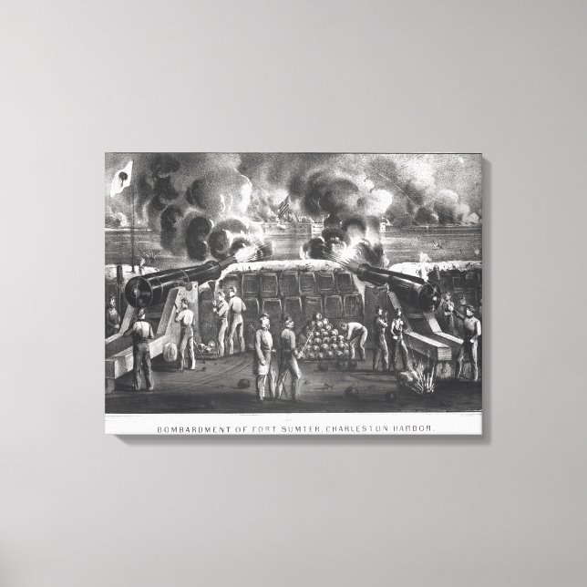 Impressão Em Tela Bombardeio de Fort Sumter, Charleston Harbor (Frente)