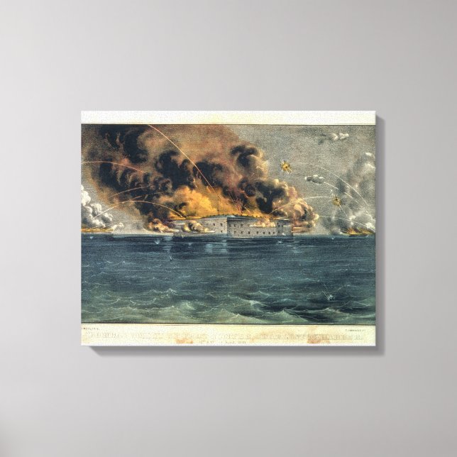 Impressão Em Tela Bombardeio de Forte Sumter (Frente)