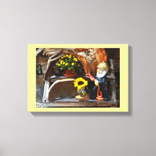 Impressão Em Tela Bombeiro do gnomo do jardim