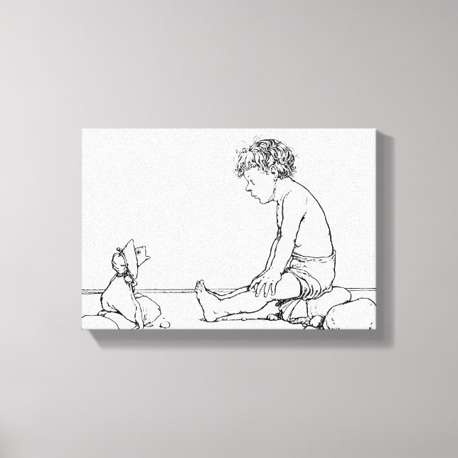 Impressão Em Tela Boneca de Cabeça de Peixe (Frente)