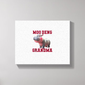 Impressão Em Tela Bonita MOO DENG GRANDMA Baby Hippo Professora Cu