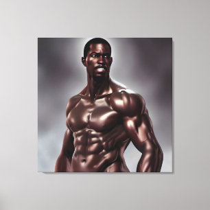 Impressão Em Tela Bonita Tela Muscular de Homem Negro