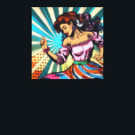 Impressão Em Tela Bonito dançando Salsa Pop Art<br><div class="desc">Linda mulher dançando Salsa em um estilo de banda desenhada de pop art. Arte artificial para aqueles que adoram dançar.</div>