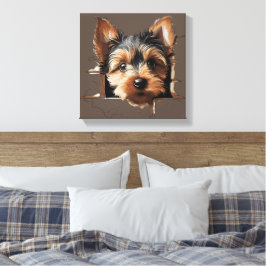 Impressão Em Tela Bonito Engraçado Rosto De Puppy
