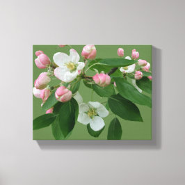 Impressão Em Tela Bonito flor de maçã floral verde simples Hygge div