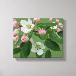 Impressão Em Tela Bonito flor de maçã floral verde simples Hygge div