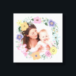 Impressão Em Tela Bonito Foto Personalizada Da Flower Moderna<br><div class="desc">Bonito coroa de flores enquadrando uma de suas fotos favoritas.</div>