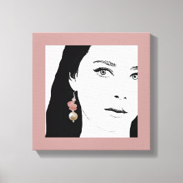 Impressão Em Tela Bonito ilustração de moda de moça fofa floral