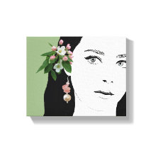 Bonito ilustração de moda de moça fofa floral
