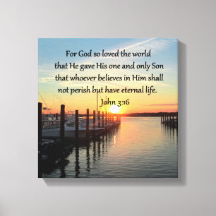 IMPRESSÃO EM TELA BONITO JOHN 3:16 SUNSET PHOTO DESIGN