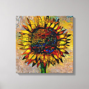 Impressão Em Tela Bonito pintura de girassol Abstrato