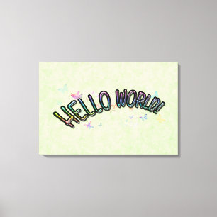 Impressão Em Tela Bonito Rainbow Hello World