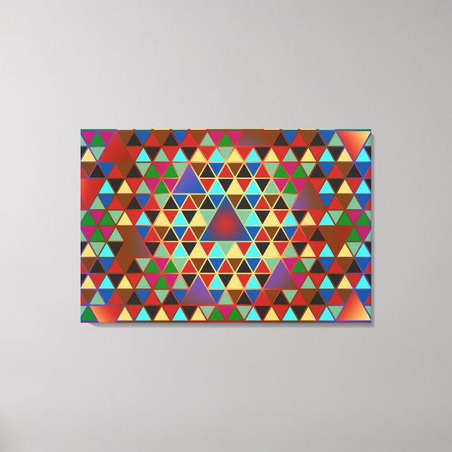 Impressão Em Tela Bonito Triângulo padrão III + sua ideia - triptych (Frente)