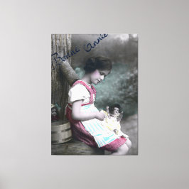 Impressão Em Tela Bonne Année Vintage Girl com Dolll