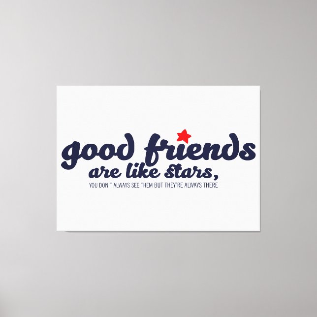 Impressão Em Tela Bons amigos são como estrelas (Frente)