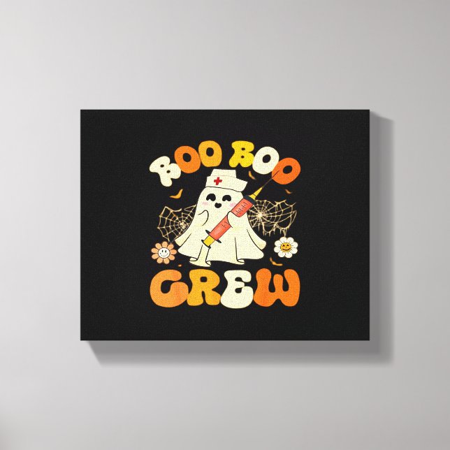 Impressão Em Tela Boo Boo Crew Ghost Enfermeiro, Retro Hallowee (Frente)