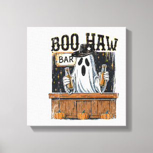 Impressão Em Tela Boo Haw Halloween Ocidental Retrô