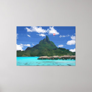 Impressão Em Tela Bora Bora, Polinésia Francesa - Resort de Praia