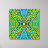 Borboleta Abstrata Trippy Chartreuse e Azul