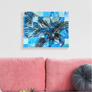 Impressão Em Tela Borboleta azul-mosaico