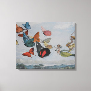 Impressão Em Tela Borboleta e borboletas-de-fada rainha das borbolet