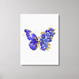 Impressão Em Tela Borboleta Flor Sapphire