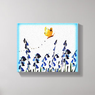 Impressão Em Tela Borboleta floral dos Bluebells