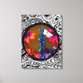 Impressão Em Tela Borboleta na Flor