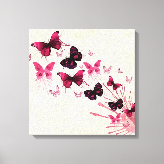 Impressão Em Tela Borboletas (Frente)